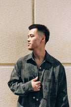 BLACK CAMELLIA JACQUARD DENIM SHIRT