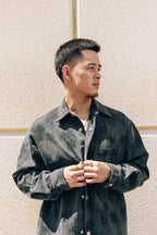 BLACK CAMELLIA JACQUARD DENIM SHIRT