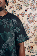 SAMPAGUITA HAND PAINTED TEE - OBSIDIAN
