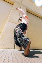 TIGER BLOSSOM EMBROIDERED BAGGY DENIM