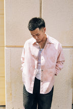 PINK CAMELLIA JACQUARD DENIM SHIRT