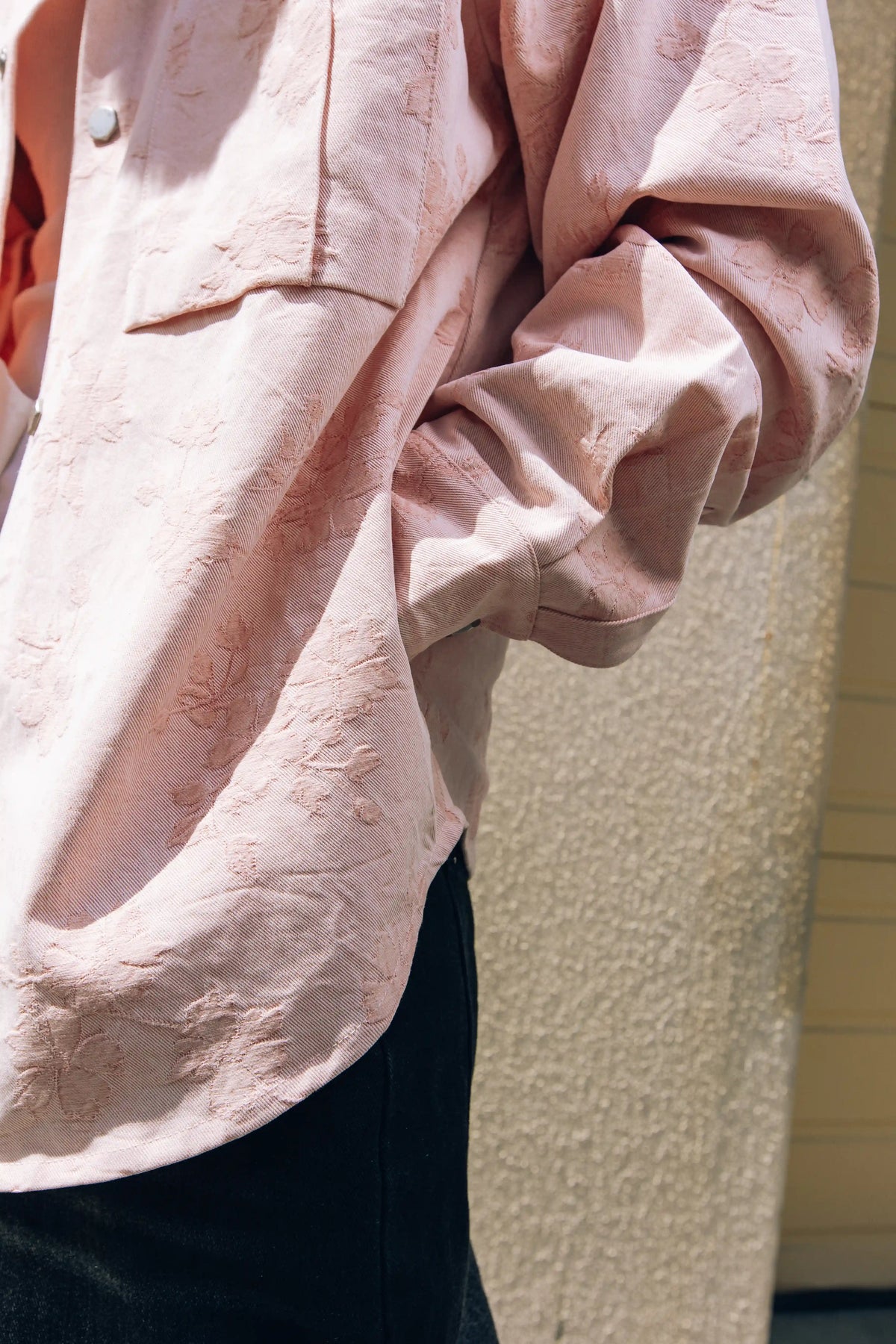 PINK CAMELLIA JACQUARD DENIM SHIRT