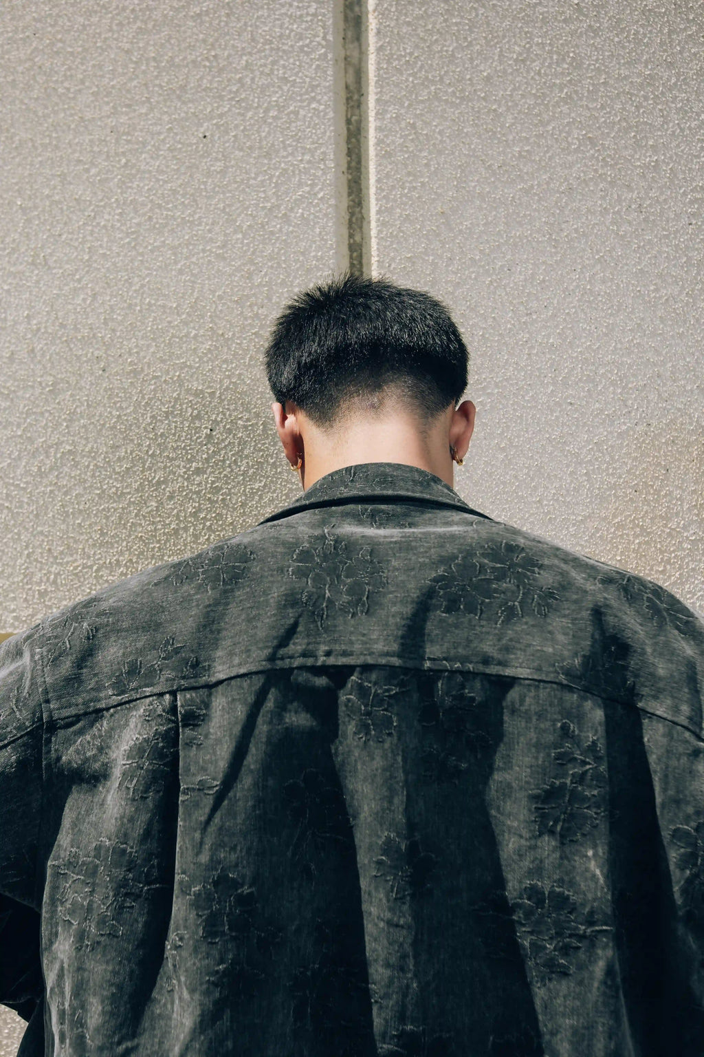 BLACK CAMELLIA JACQUARD DENIM SHIRT