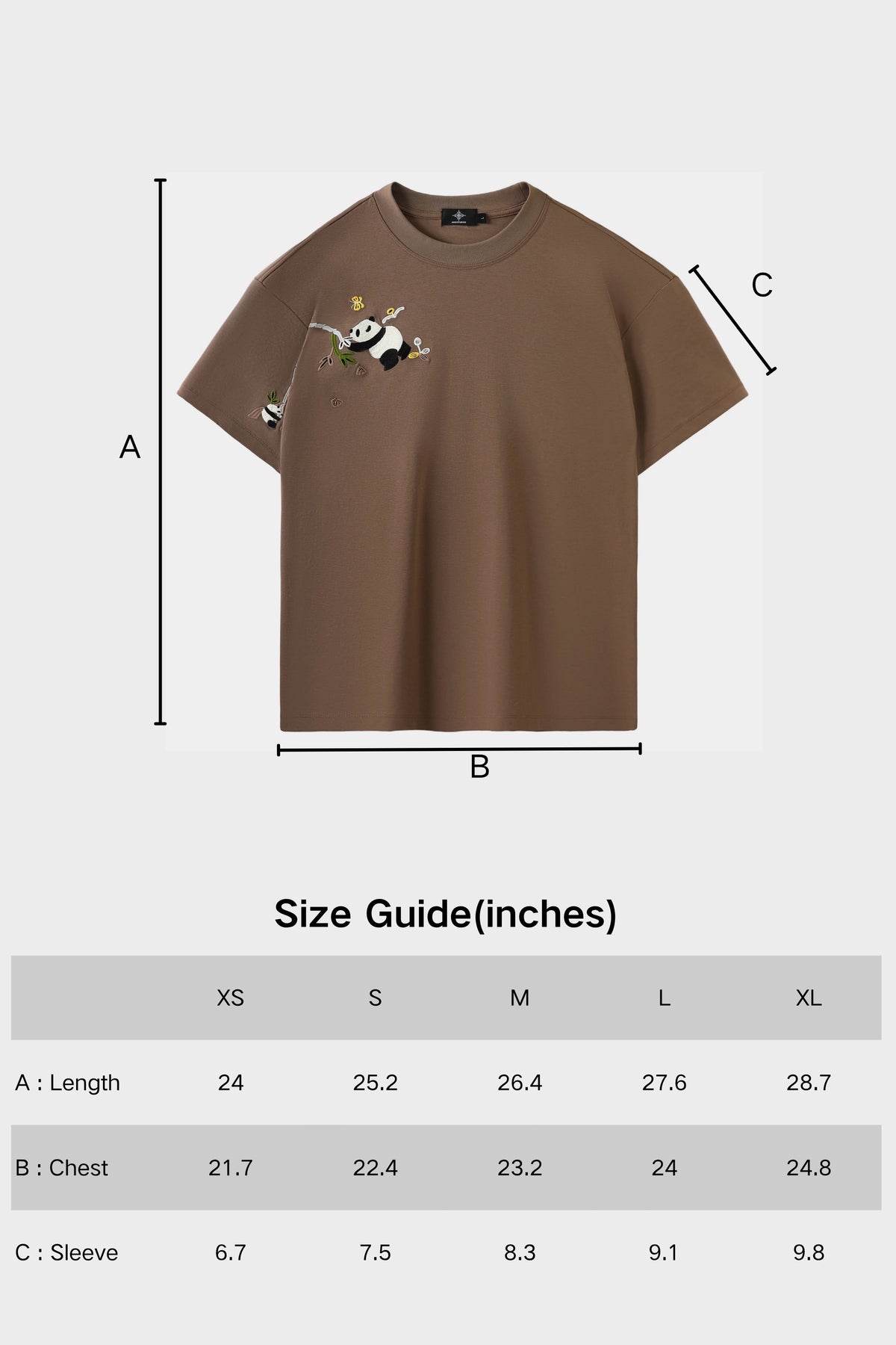 BAMBOO PANDA TEE - CLAY