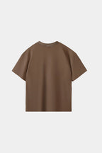 AXIS Studios Bamboo Panda Tee in clay brown with panda embroidery, white background.