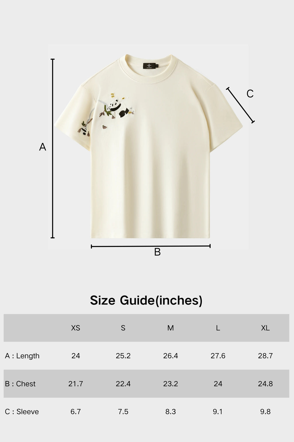 BAMBOO PANDA TEE - IVORY
