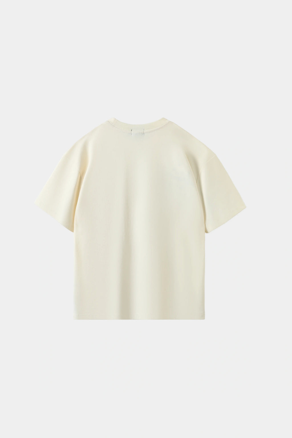 LVORY white oversized T-shirt with hand-embroidered panda and bamboo branch design across chest and sleeve, front view on white background.