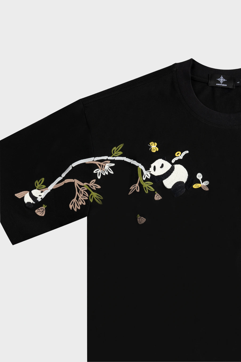 BAMBOO PANDA TEE - OBSIDIAN