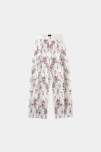 CHRYSANTHEMUM EMBROIDERED WHITE DENIM JEANS — SET PIECE