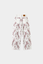 CHRYSANTHEMUM EMBROIDERED WHITE DENIM JEANS — SET PIECE