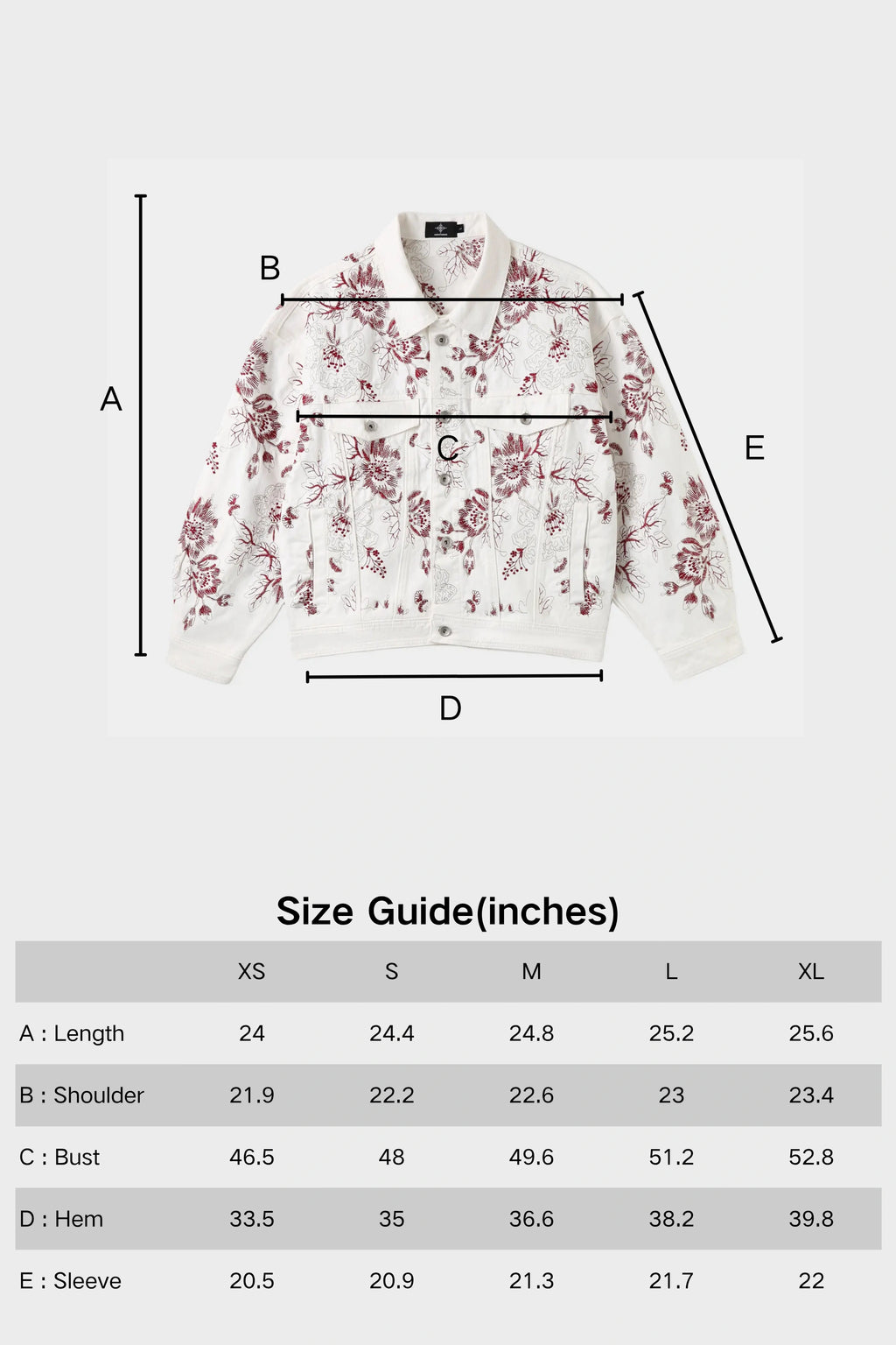 CHRYSANTHEMUM EMBROIDERED WHITE DENIM JACKET — SET PIECE