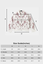 CHRYSANTHEMUM EMBROIDERED WHITE DENIM JACKET — SET PIECE
