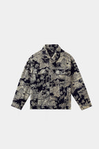 AXIS STUDIOS Denim jacket embroidered with the Qingming Scroll
