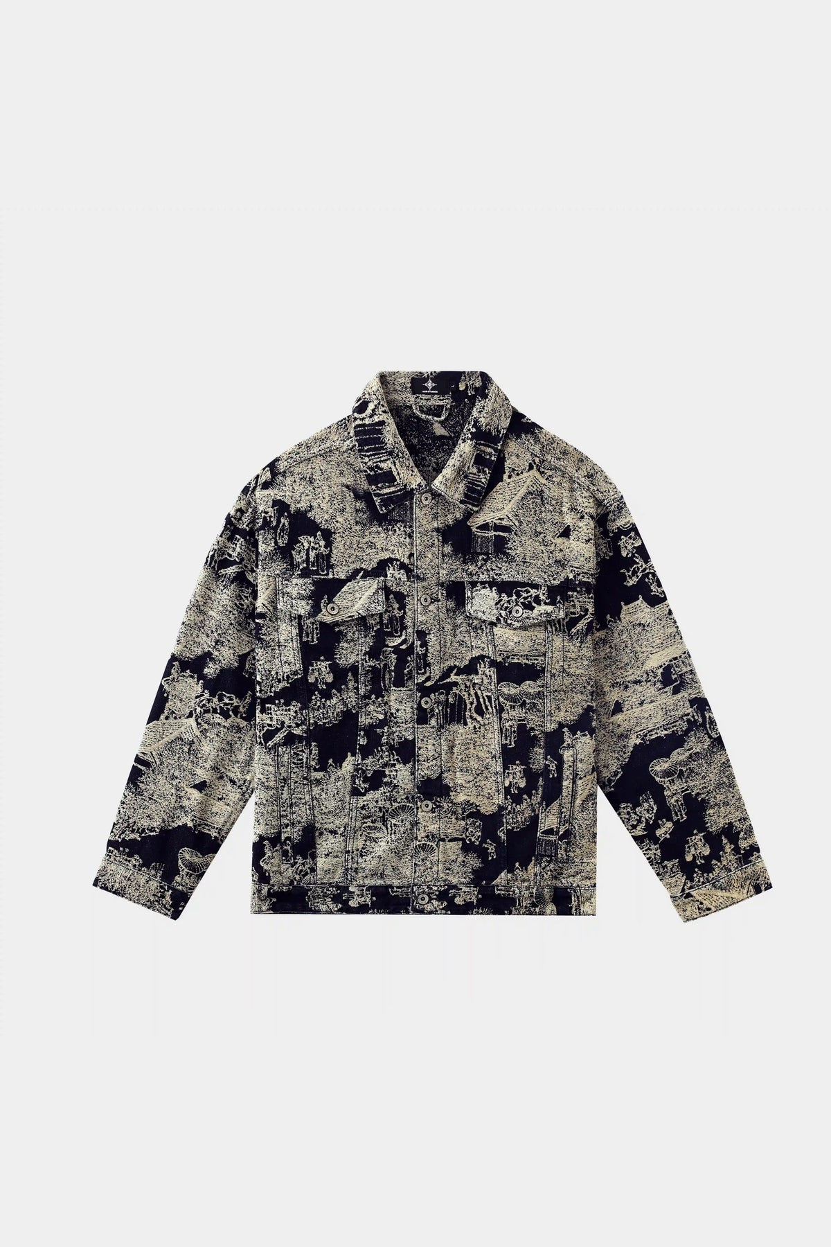 JACQUARD TAPESTRY DENIM TRUCKER JACKET