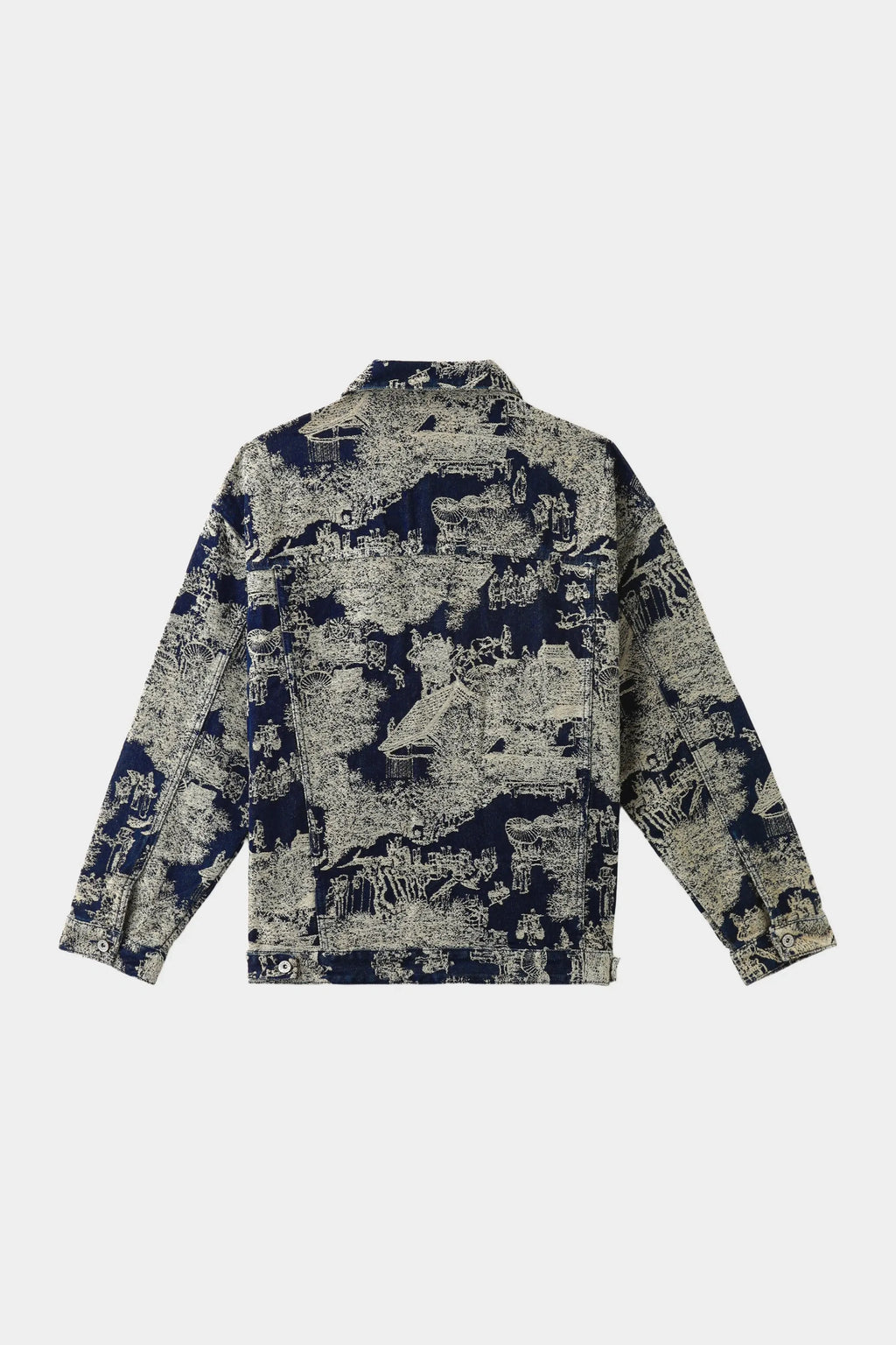 AXIS STUDIOS Denim jacket embroidered with the Qingming Scroll