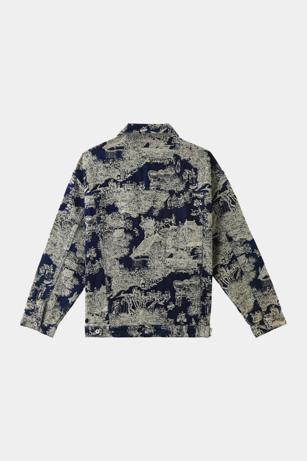 AXIS STUDIOS Denim jacket embroidered with the Qingming Scroll