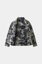 AXIS STUDIOS Denim jacket embroidered with the Qingming Scroll