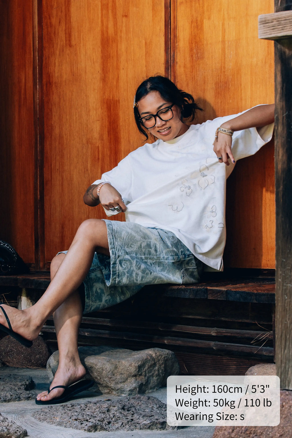 SAMPAGUITA HAND PAINTED TEE - PEARL
