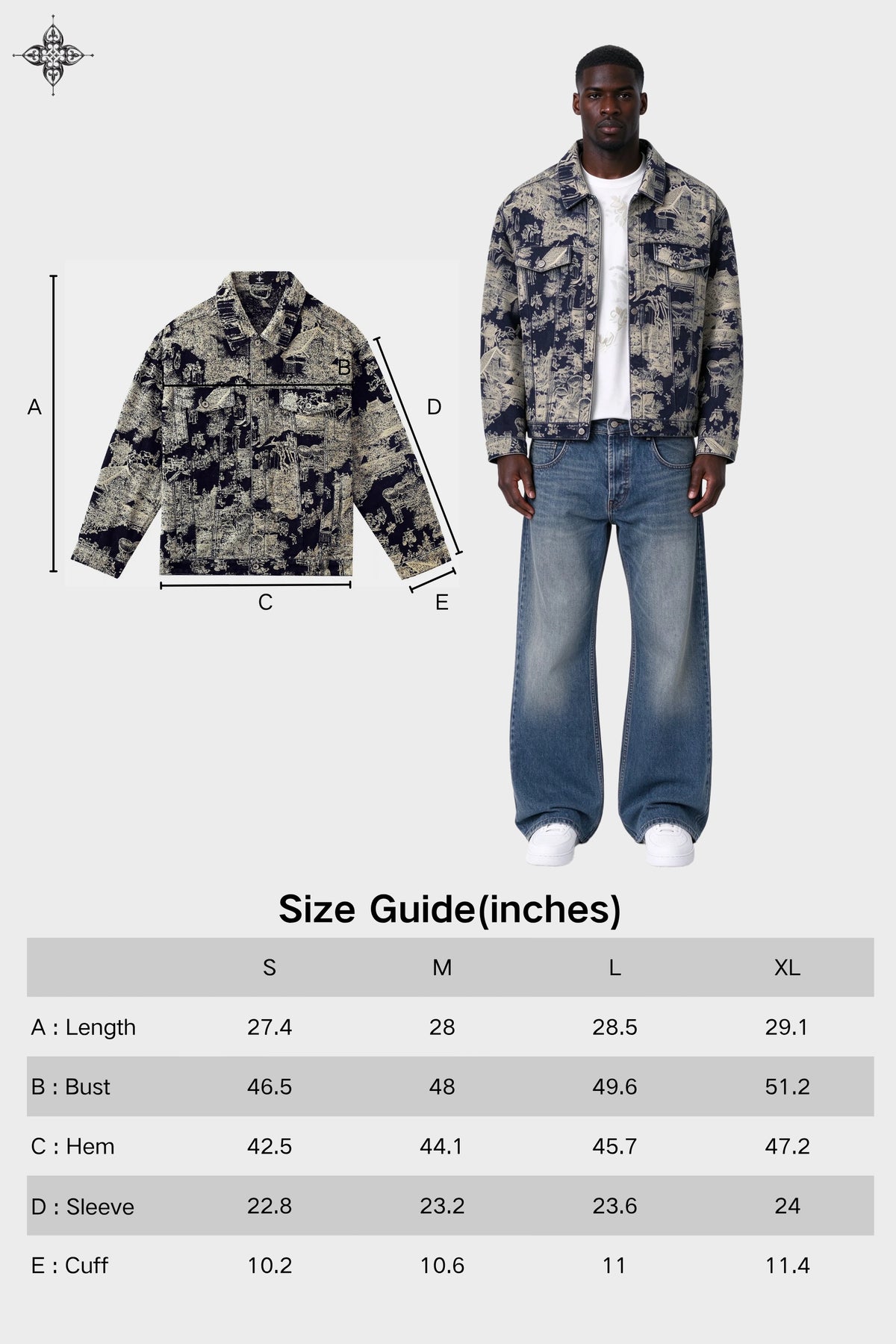 JACQUARD TAPESTRY DENIM TRUCKER JACKET