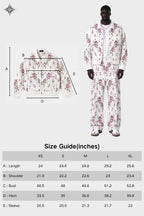 CHRYSANTHEMUM EMBROIDERED WHITE DENIM JACKET — SET PIECE