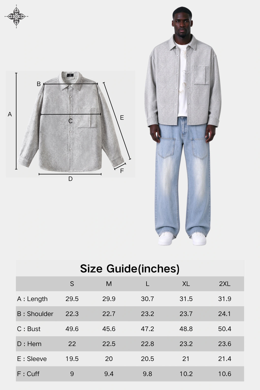 AXIS STUDIOS Product size chart (product image + model wearing image)