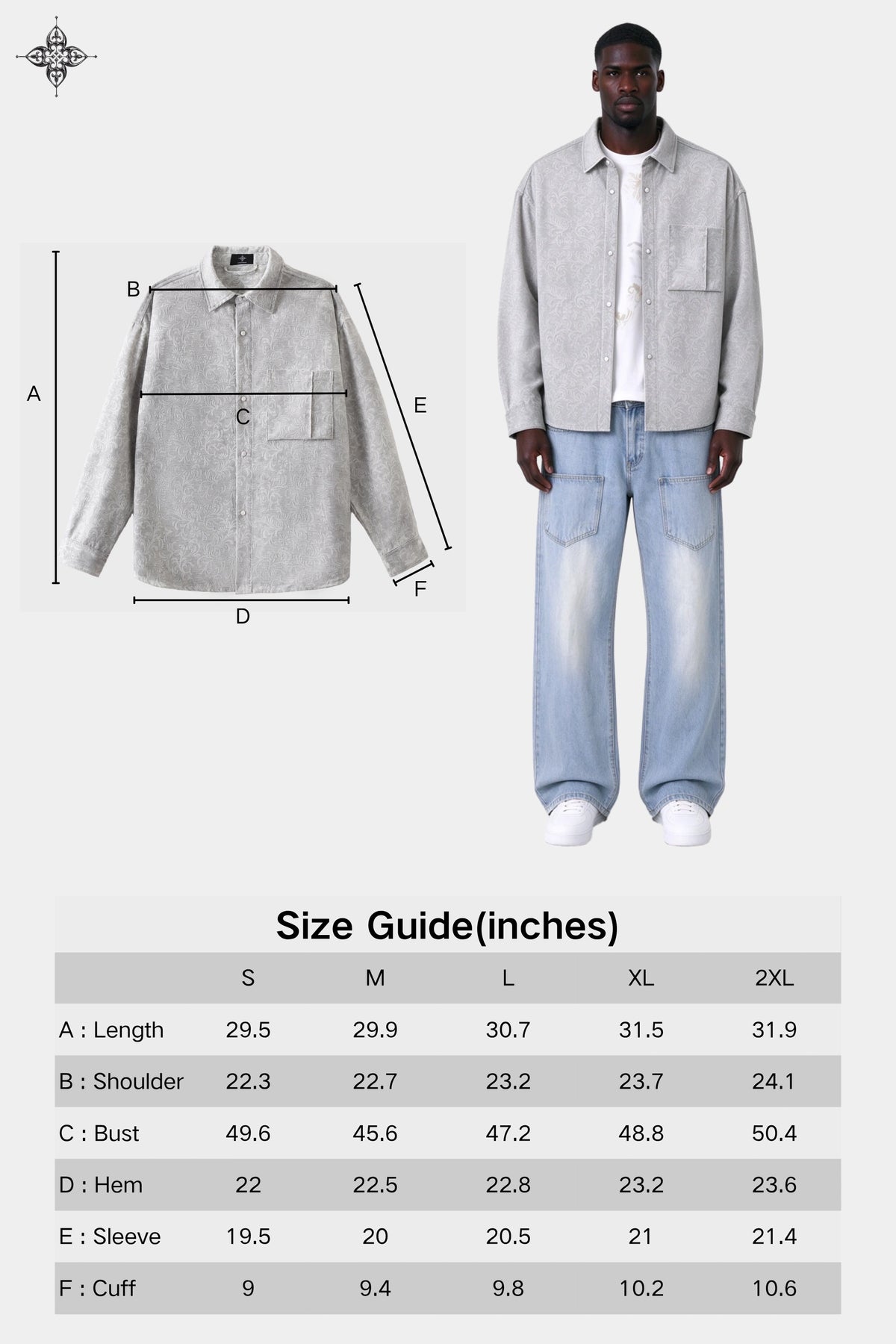 AXIS STUDIOS Product size chart (product image + model wearing image)