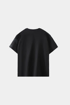 AXIS Studios Sampaguita hand-painted tee in obsidian black with dark jasmine flowers, white background.