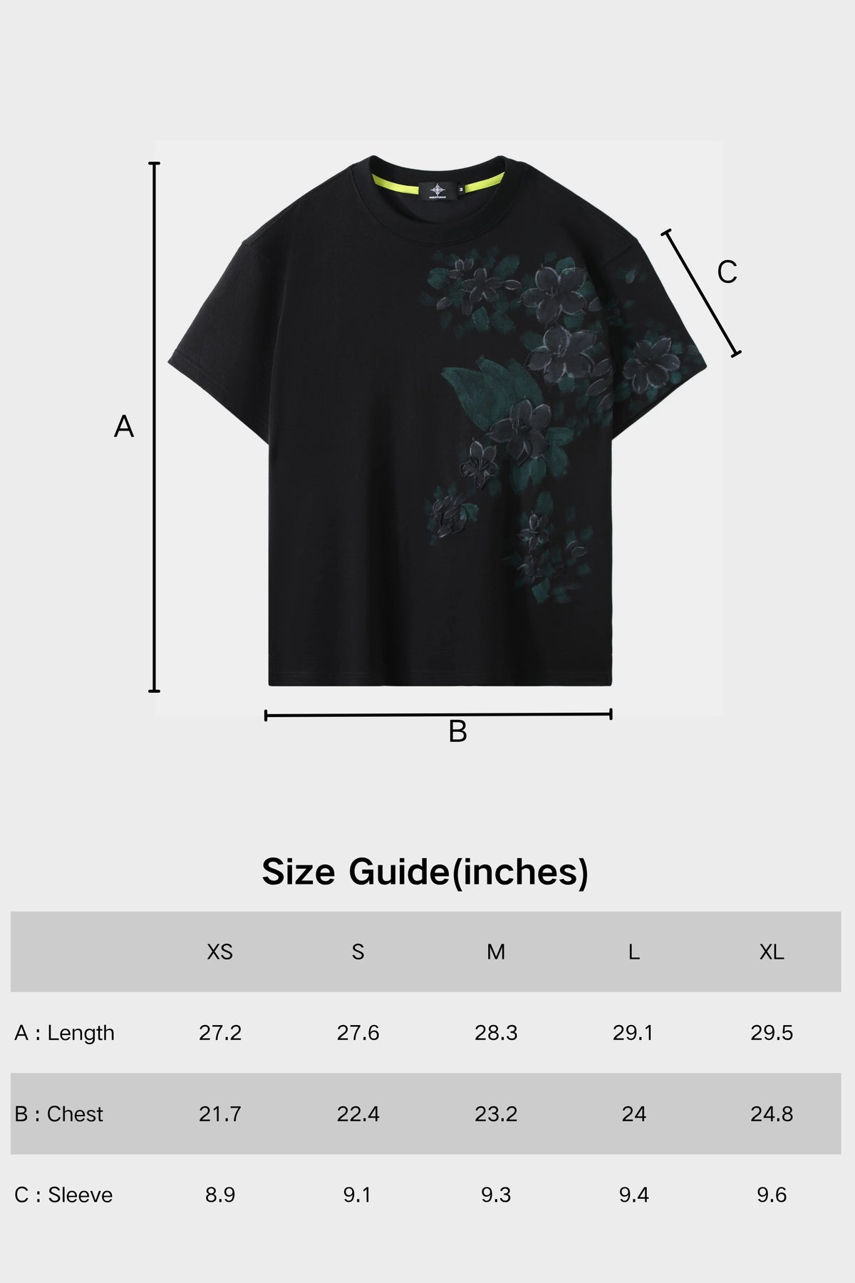 SAMPAGUITA HAND PAINTED TEE - OBSIDIAN