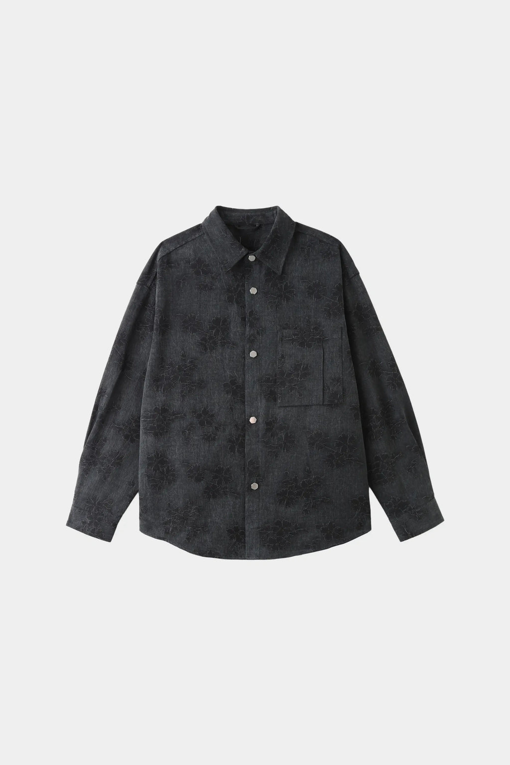 BLACK CAMELLIA JACQUARD DENIM SHIRT