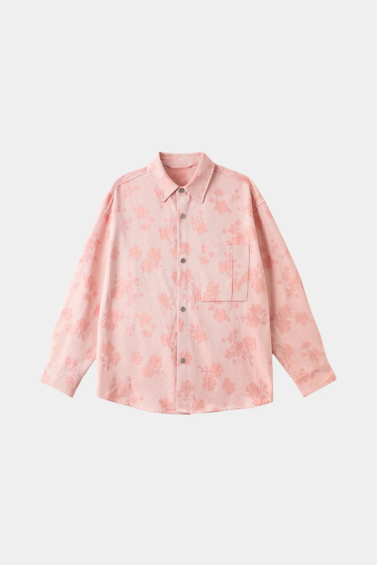 PINK CAMELLIA JACQUARD DENIM SHIRT